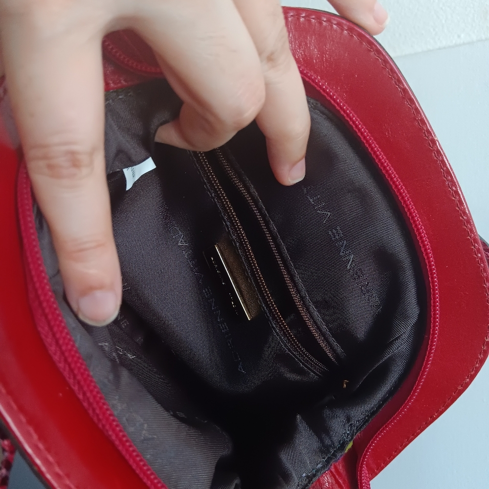 Adrienne Vittadini Multicolor Red Python Trim Vel… - image 3